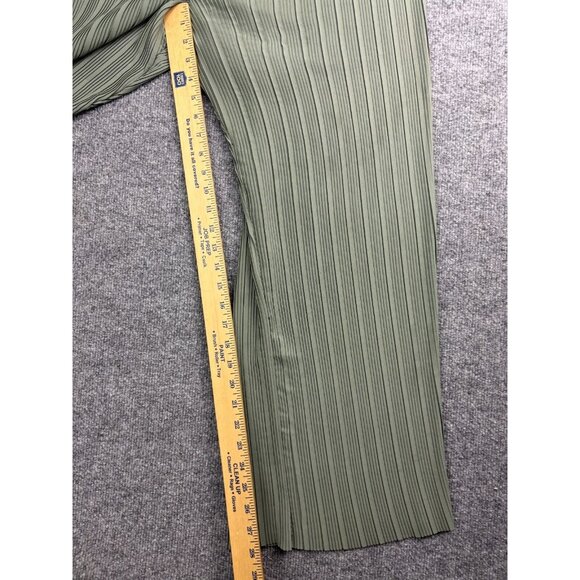 Pleione Pull On Pants Women's Small Green Pleated Wide Leg High Rise - Picture 6 of 11